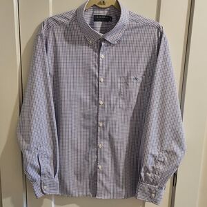Fish Hippie Rowe Performance Plaid Pocket Button-Up Shirt - Size XL - Purple